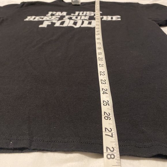 BLACK & WHITE I'M JUST HERE FOR THE FOOD MENS T-SHIRT SIZE LARGE GRAPHIC TEE FUN - Picture 8 of 13